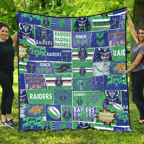 Canberra Raiders Premium Quilt - Team Of Us Die Hard Fan Supporters Comic Style