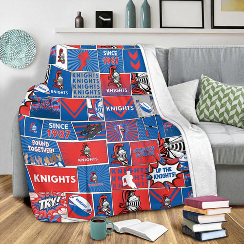 Newcastle Knights Premium Blanket - Team Of Us Die Hard Fan Supporters Comic Style Newcastle Knights Premium Blanket - Team Of Us Die Hard Fan Supporters Comic Style