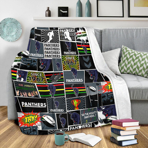 Penrith Panthers Premium Blanket - Team Of Us Die Hard Fan Supporters Comic Style Penrith Panthers Premium Blanket - Team Of Us Die Hard Fan Supporters Comic Style