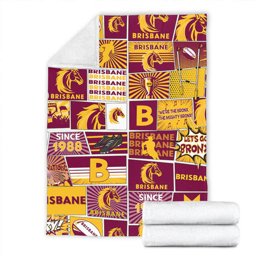 Brisbane Broncos Premium Blanket - Team Of Us Die Hard Fan Supporters Comic Style