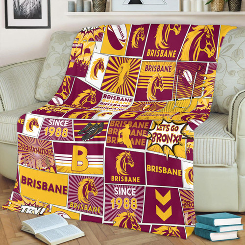 Brisbane Broncos Premium Blanket - Team Of Us Die Hard Fan Supporters Comic Style