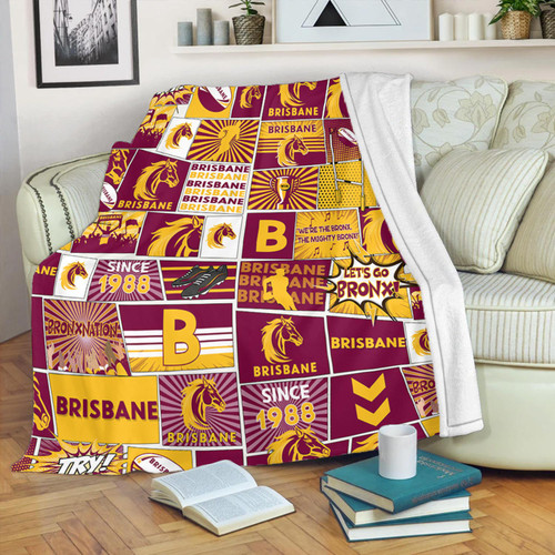 Brisbane Broncos Premium Blanket - Team Of Us Die Hard Fan Supporters Comic Style