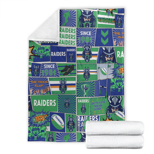 Canberra Raiders Premium Blanket - Team Of Us Die Hard Fan Supporters Comic Style Canberra Raiders Premium Blanket - Team Of Us Die Hard Fan Supporters Comic Style
