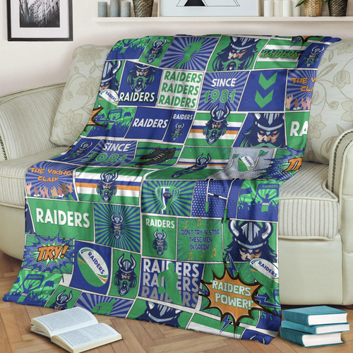 Canberra Raiders Premium Blanket - Team Of Us Die Hard Fan Supporters Comic Style Canberra Raiders Premium Blanket - Team Of Us Die Hard Fan Supporters Comic Style
