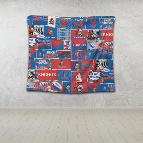 Newcastle Knights Tapestry - Team Of Us Die Hard Fan Supporters Comic Style