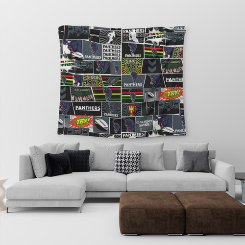 Penrith Panthers Tapestry - Team Of Us Die Hard Fan Supporters Comic Style Penrith Panthers Tapestry - Team Of Us Die Hard Fan Supporters Comic Style