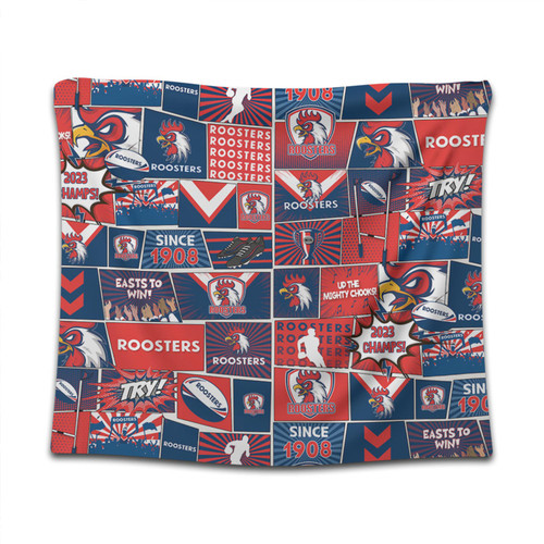 Sydney Roosters Tapestry - Team Of Us Die Hard Fan Supporters Comic Style Sydney Roosters Tapestry - Team Of Us Die Hard Fan Supporters Comic Style