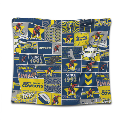 North Queensland Cowboys Tapestry - Team Of Us Die Hard Fan Supporters Comic Style North Queensland Cowboys Tapestry - Team Of Us Die Hard Fan Supporters Comic Style