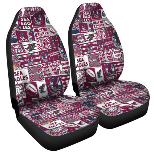 Manly Warringah Sea Eagles Car Seat Covers - Team Of Us Die Hard Fan Supporters Comic Style Manly Warringah Sea Eagles Car Seat Covers - Team Of Us Die Hard Fan Supporters Comic Style