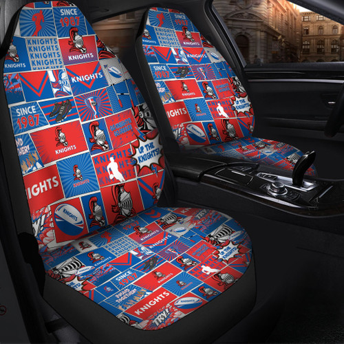 Newcastle Knights Car Seat Covers - Team Of Us Die Hard Fan Supporters Comic Style Newcastle Knights Car Seat Covers - Team Of Us Die Hard Fan Supporters Comic Style
