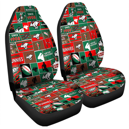 South Sydney Rabbitohs Car Seat Covers - Team Of Us Die Hard Fan Supporters Comic Style South Sydney Rabbitohs Car Seat Covers - Team Of Us Die Hard Fan Supporters Comic Style