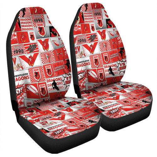 St. George Illawarra Dragons Car Seat Covers - Team Of Us Die Hard Fan Supporters Comic Style St. George Illawarra Dragons Car Seat Covers - Team Of Us Die Hard Fan Supporters Comic Style