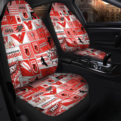 St. George Illawarra Dragons Car Seat Covers - Team Of Us Die Hard Fan Supporters Comic Style St. George Illawarra Dragons Car Seat Covers - Team Of Us Die Hard Fan Supporters Comic Style