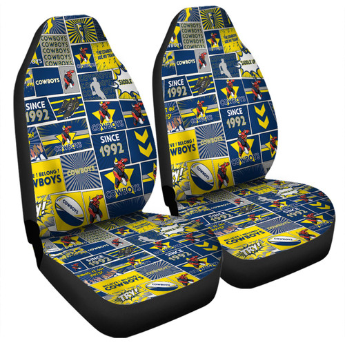 North Queensland Cowboys Car Seat Covers - Team Of Us Die Hard Fan Supporters Comic Style North Queensland Cowboys Car Seat Covers - Team Of Us Die Hard Fan Supporters Comic Style