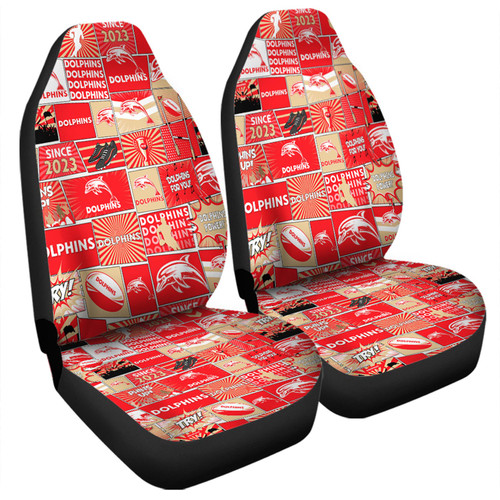 Redcliffe Dolphins Car Seat Covers - Team Of Us Die Hard Fan Supporters Comic Style Redcliffe Dolphins Car Seat Covers - Team Of Us Die Hard Fan Supporters Comic Style