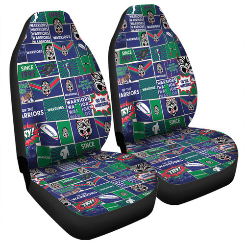 New Zealand Warriors Car Seat Covers - Team Of Us Die Hard Fan Supporters Comic Style