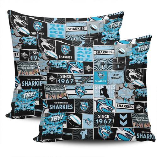 Cronulla-Sutherland Sharks Pillow Cover - Team Of Us Die Hard Fan Supporters Comic Style