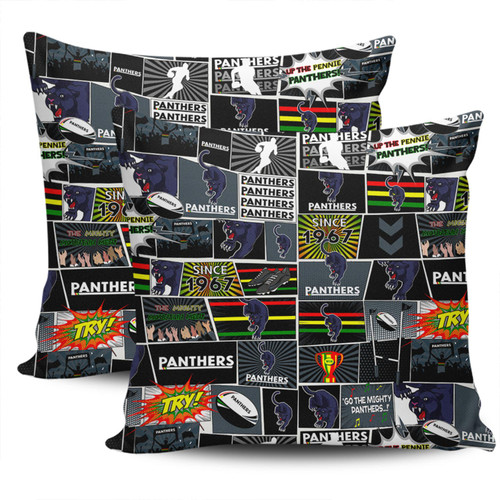 Penrith Panthers Pillow Cover - Team Of Us Die Hard Fan Supporters Comic Style