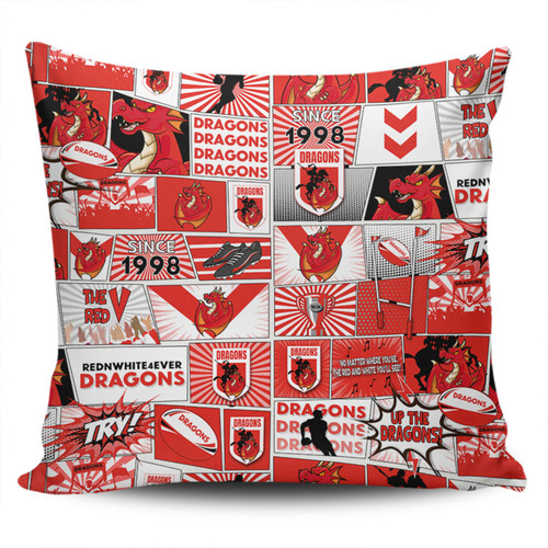 St. George Illawarra Dragons Pillow Cover - Team Of Us Die Hard Fan Supporters Comic Style St. George Illawarra Dragons Pillow Cover - Team Of Us Die Hard Fan Supporters Comic Style