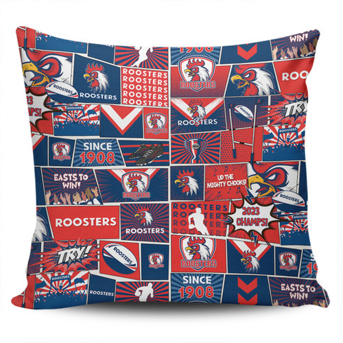 Sydney Roosters Pillow Cover - Team Of Us Die Hard Fan Supporters Comic Style Sydney Roosters Pillow Cover - Team Of Us Die Hard Fan Supporters Comic Style