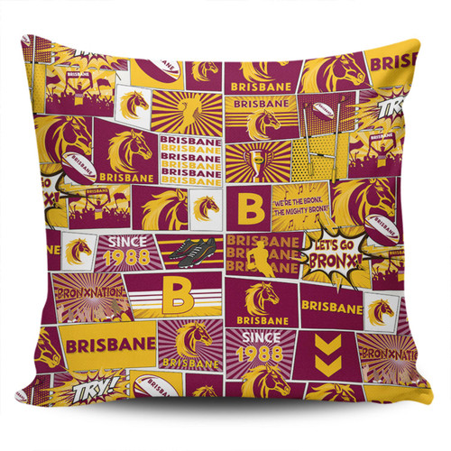 Brisbane Broncos Pillow Cover - Team Of Us Die Hard Fan Supporters Comic Style Brisbane Broncos Pillow Cover - Team Of Us Die Hard Fan Supporters Comic Style