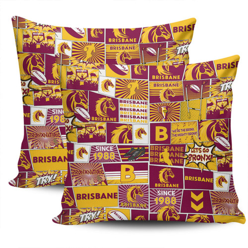 Brisbane Broncos Pillow Cover - Team Of Us Die Hard Fan Supporters Comic Style