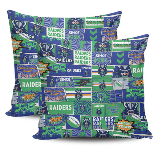 Canberra Raiders Pillow Cover - Team Of Us Die Hard Fan Supporters Comic Style