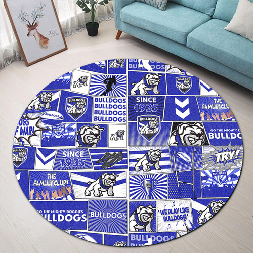 Canterbury-Bankstown Bulldogs Round Rug - Team Of Us Die Hard Fan Supporters Comic Style