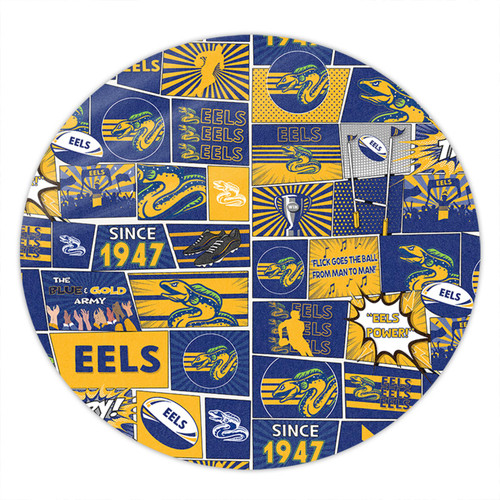 Parramatta Eels Round Rug - Team Of Us Die Hard Fan Supporters Comic Style Parramatta Eels Round Rug - Team Of Us Die Hard Fan Supporters Comic Style