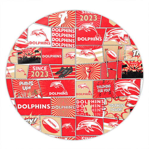 Redcliffe Dolphins Round Rug - Team Of Us Die Hard Fan Supporters Comic Style Redcliffe Dolphins Round Rug - Team Of Us Die Hard Fan Supporters Comic Style