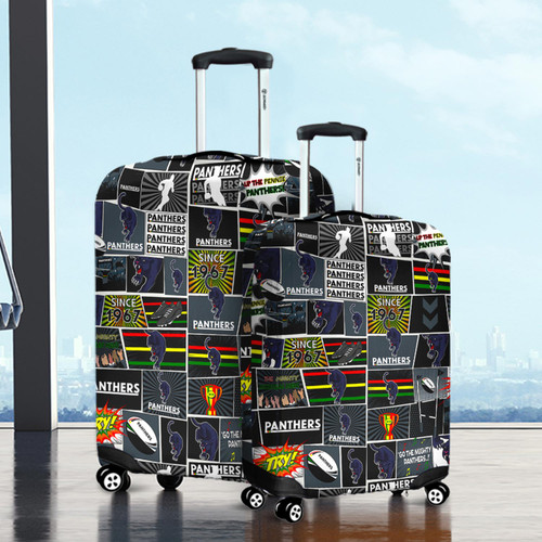Penrith Panthers Luggage Cover - Team Of Us Die Hard Fan Supporters Comic Style