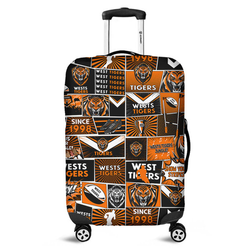Wests Tigers Luggage Cover - Team Of Us Die Hard Fan Supporters Comic Style Wests Tigers Luggage Cover - Team Of Us Die Hard Fan Supporters Comic Style