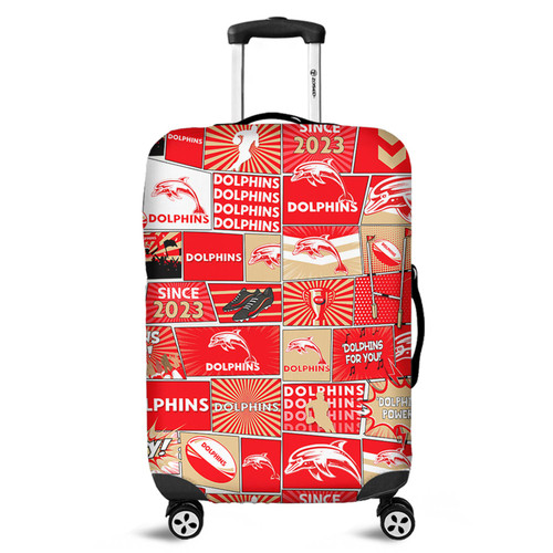 Redcliffe Dolphins Luggage Cover - Team Of Us Die Hard Fan Supporters Comic Style Redcliffe Dolphins Luggage Cover - Team Of Us Die Hard Fan Supporters Comic Style