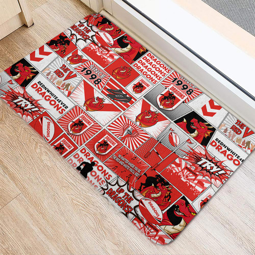 St. George Illawarra Dragons Door Mat - Team Of Us Die Hard Fan Supporters Comic Style