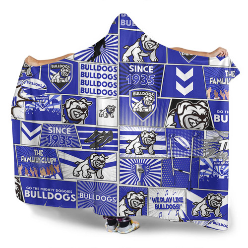 Canterbury-Bankstown Bulldogs Hooded Blanket - Team Of Us Die Hard Fan Supporters Comic Style