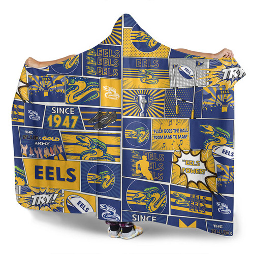 Parramatta Eels Hooded Blanket - Team Of Us Die Hard Fan Supporters Comic Style Parramatta Eels Hooded Blanket - Team Of Us Die Hard Fan Supporters Comic Style