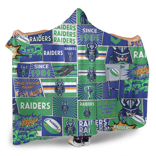 Canberra Raiders Hooded Blanket - Team Of Us Die Hard Fan Supporters Comic Style Canberra Raiders Hooded Blanket - Team Of Us Die Hard Fan Supporters Comic Style
