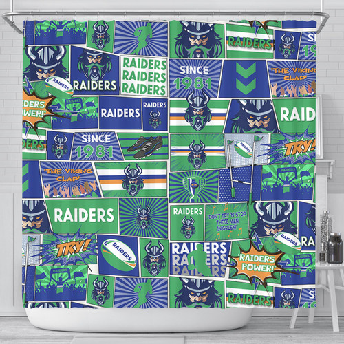 Canberra Raiders Shower Curtain - Team Of Us Die Hard Fan Supporters Comic Style Canberra Raiders Shower Curtain - Team Of Us Die Hard Fan Supporters Comic Style