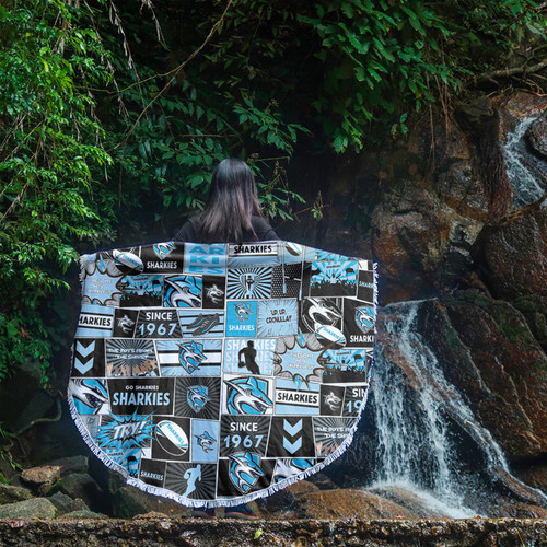 Cronulla-Sutherland Sharks Beach Blanket - Team Of Us Die Hard Fan Supporters Comic Style Cronulla-Sutherland Sharks Beach Blanket - Team Of Us Die Hard Fan Supporters Comic Style