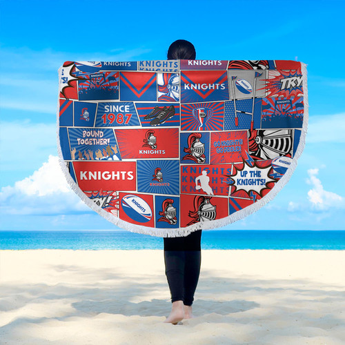 Newcastle Knights Beach Blanket - Team Of Us Die Hard Fan Supporters Comic Style Newcastle Knights Beach Blanket - Team Of Us Die Hard Fan Supporters Comic Style