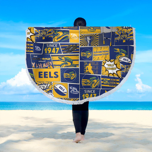 Parramatta Eels Beach Blanket - Team Of Us Die Hard Fan Supporters Comic Style Parramatta Eels Beach Blanket - Team Of Us Die Hard Fan Supporters Comic Style