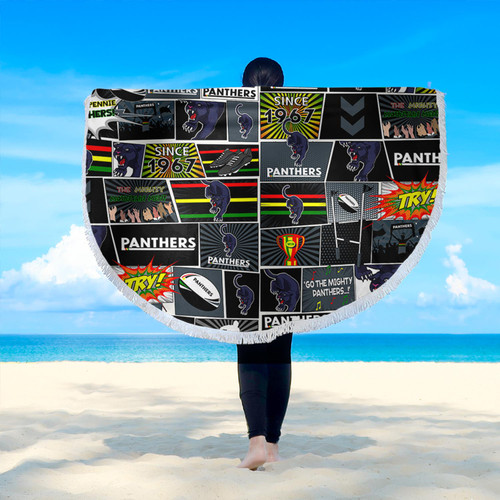 Penrith Panthers Beach Blanket - Team Of Us Die Hard Fan Supporters Comic Style Penrith Panthers Beach Blanket - Team Of Us Die Hard Fan Supporters Comic Style