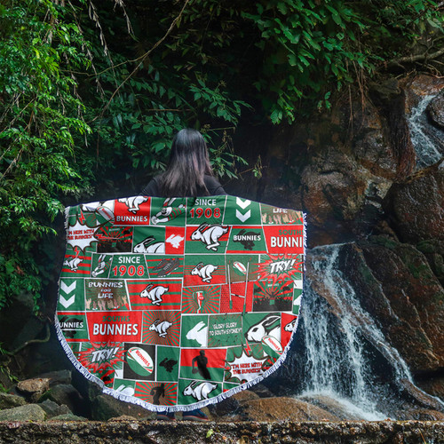 South Sydney Rabbitohs Beach Blanket - Team Of Us Die Hard Fan Supporters Comic Style South Sydney Rabbitohs Beach Blanket - Team Of Us Die Hard Fan Supporters Comic Style