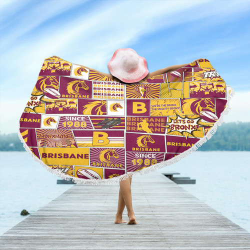 Brisbane Broncos Beach Blanket - Team Of Us Die Hard Fan Supporters Comic Style