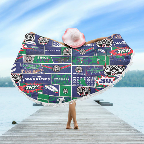 New Zealand Warriors Beach Blanket - Team Of Us Die Hard Fan Supporters Comic Style New Zealand Warriors Beach Blanket - Team Of Us Die Hard Fan Supporters Comic Style