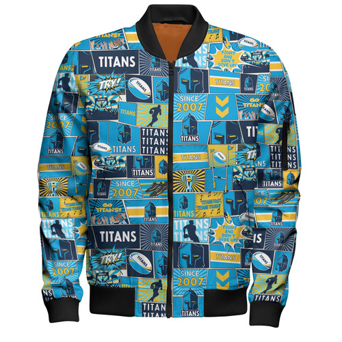 Gold Coast Titans Sport Bomber Jacket - Team Of Us Die Hard Fan Supporters Comic Style