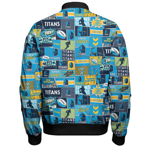 Gold Coast Titans Sport Bomber Jacket - Team Of Us Die Hard Fan Supporters Comic Style Gold Coast Titans Sport Bomber Jacket - Team Of Us Die Hard Fan Supporters Comic Style