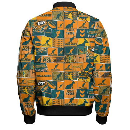Wallabies Sport Bomber Jacket - Team Of Us Die Hard Fan Supporters Comic Style Wallabies Sport Bomber Jacket - Team Of Us Die Hard Fan Supporters Comic Style