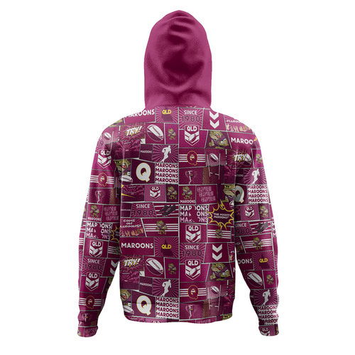 Queensland Sport Hoodie - Team Of Us Die Hard Fan Supporters Comic Style Queensland Sport Hoodie - Team Of Us Die Hard Fan Supporters Comic Style