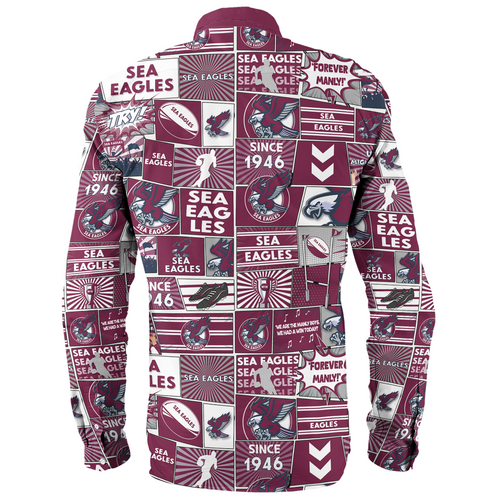 Manly Warringah Sea Eagles Long Sleeve Shirt - Team Of Us Die Hard Fan Supporters Comic Style Manly Warringah Sea Eagles Long Sleeve Shirt - Team Of Us Die Hard Fan Supporters Comic Style